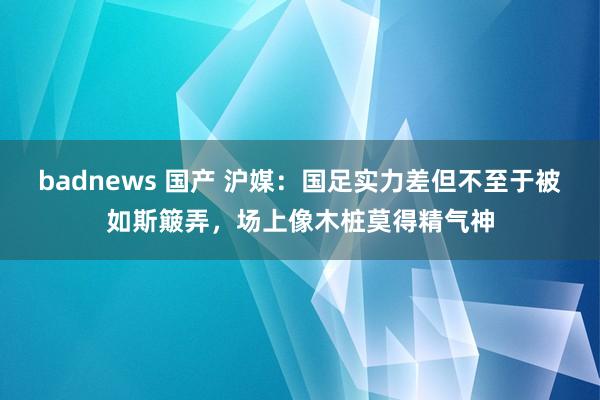 badnews 国产 沪媒：国足实力差但不至于被如斯簸弄，场上像木桩莫得精气神